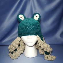 Crochet Adult Size Mint Green Ombre and White Octopus Hat Tissy main image 3