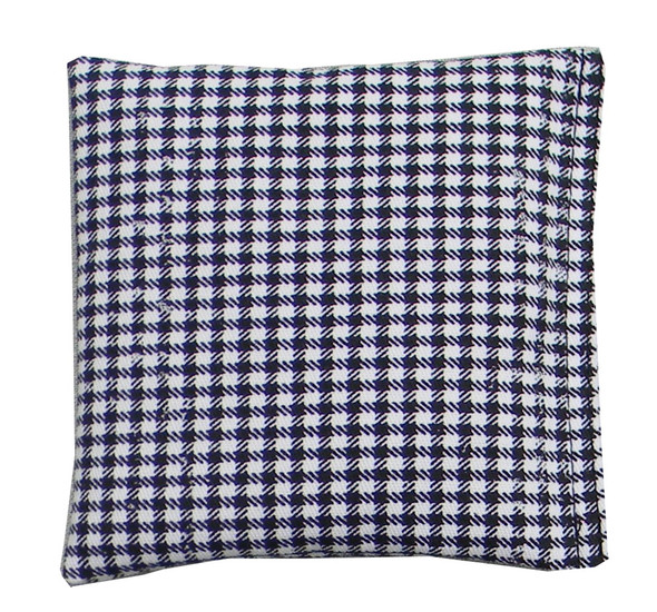 Black and White Checkers Print Square Rice Bag in Cotton Fabric