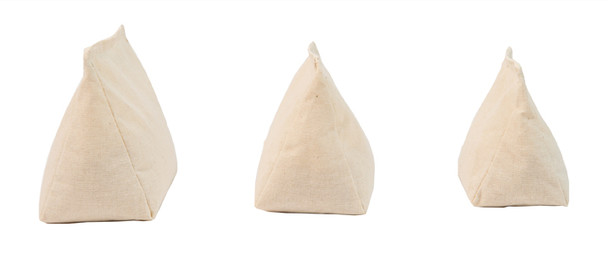 Wedge Rice Bag with Muslin (Unbleached/Cream) Cotton and Rice