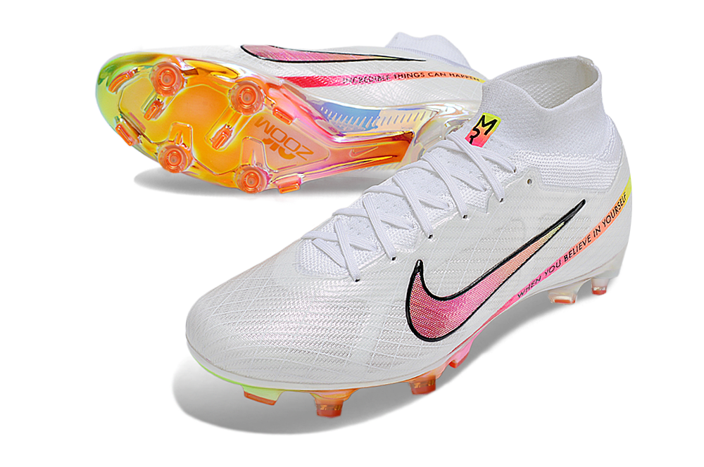 Nike Air Zoom Mercurial Superfly 9 Elite AG Football Boots - White/Multicolor