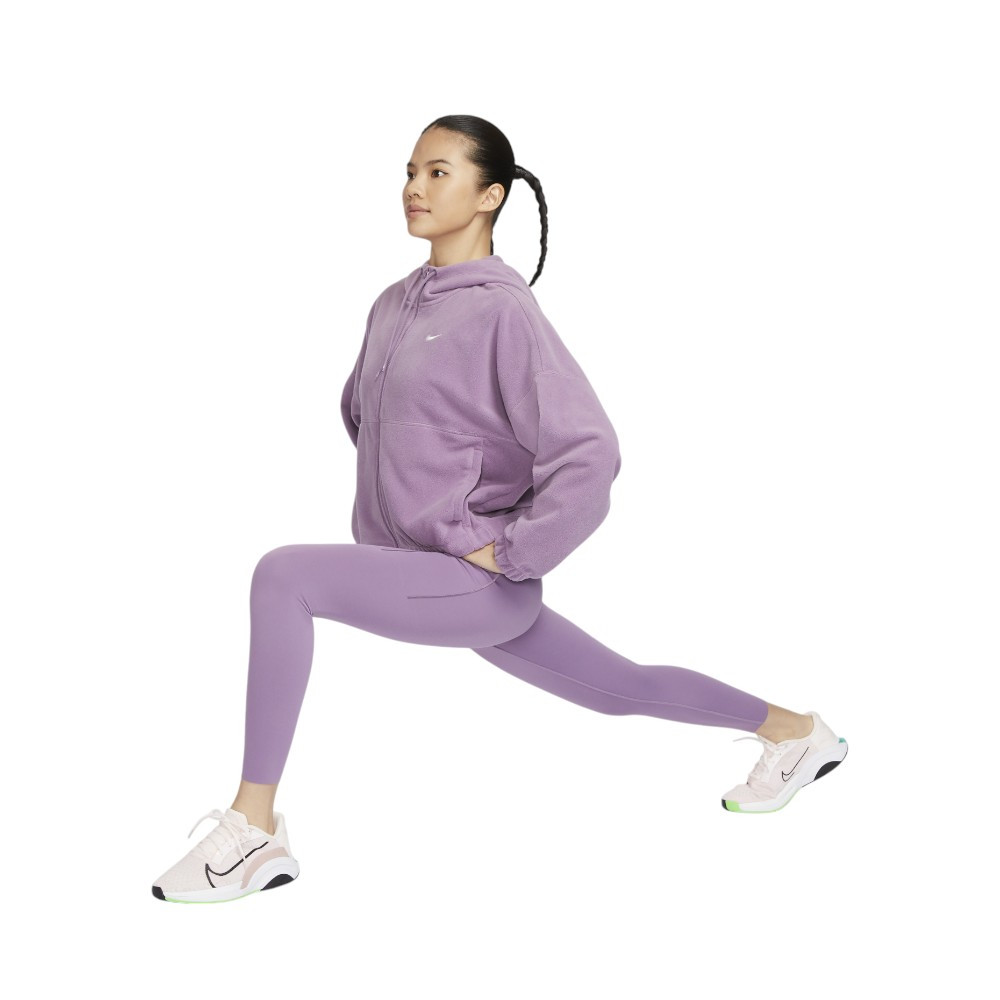 Nike Women's Purple Oversized Full-Zip Fleece Hoodie