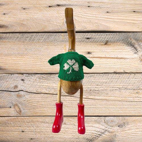 Hand Knit St. Patrick's Duck Shamrock Sweater Hand Knit St. Patrick's Duck Shamrock Sweater