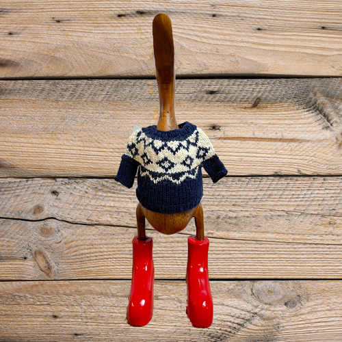 Hand Knit Fair Isle Duck Sweater