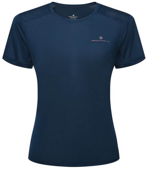 Ronhill Women's Tech Short Sleeves Tee - Dark Navy/Dusty Tulip