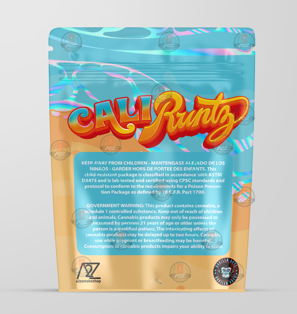 Cali Runtz Holographic Mylar bag 3.5g - Black Unicorn - Packaging only