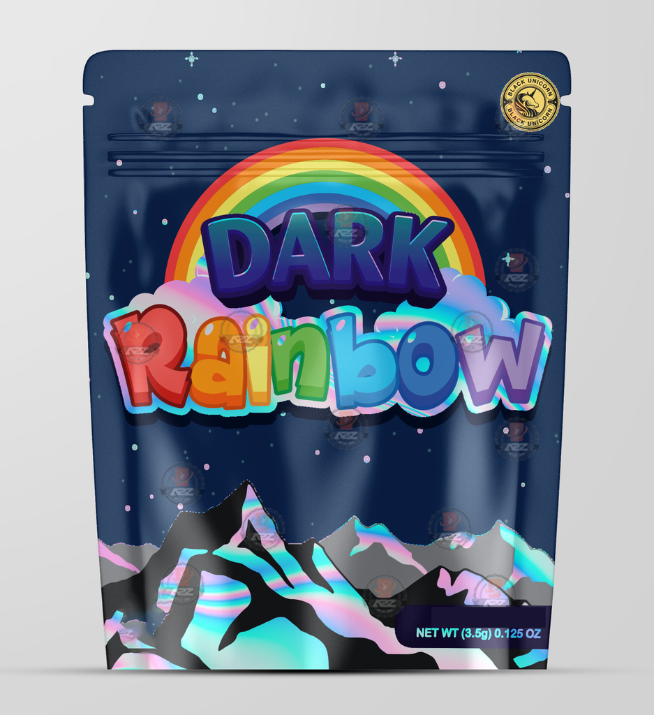 Dark Rainbow Holographic Mylar bag 3.5g - Black Unicorn - Packaging only