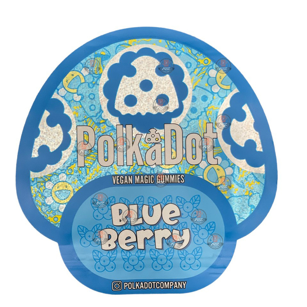 Polkadot Gummies Blueberry Mylar bags 3.5g