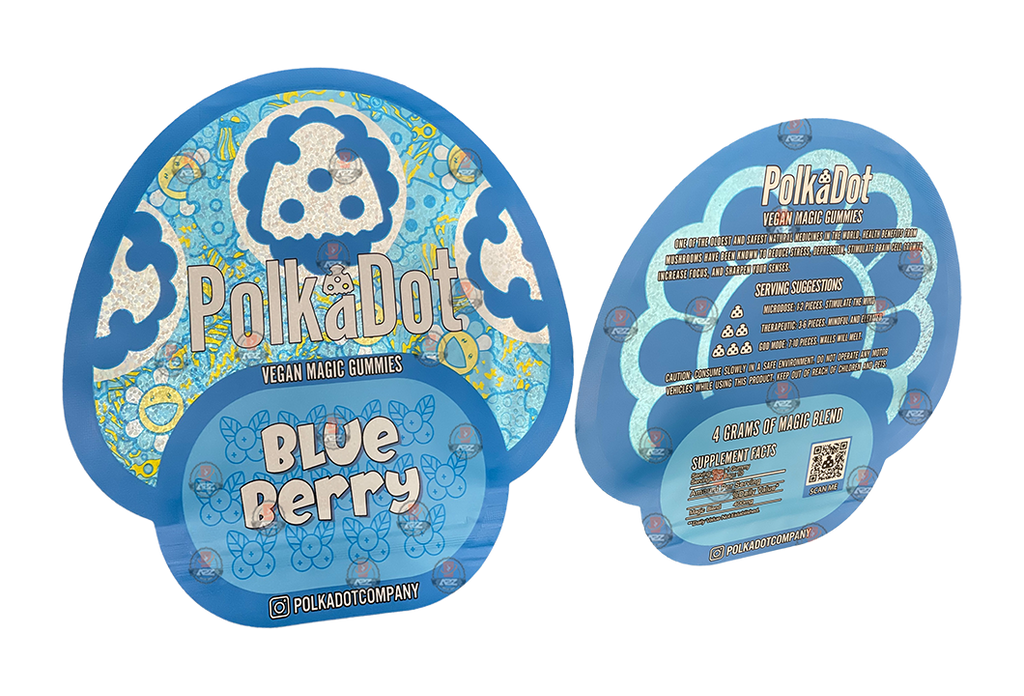 Polkadot Gummies Blueberry Mylar bags 3.5g