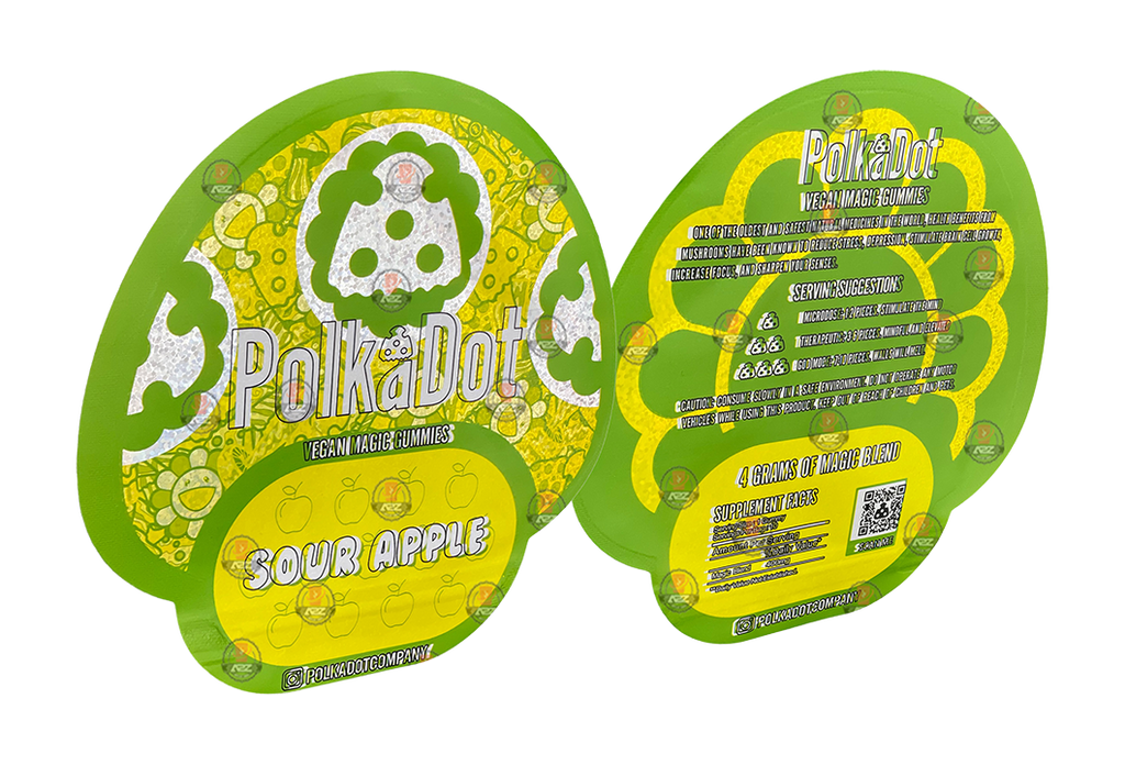 Polkadot Gummies Sour Apple Mylar bags 3.5g