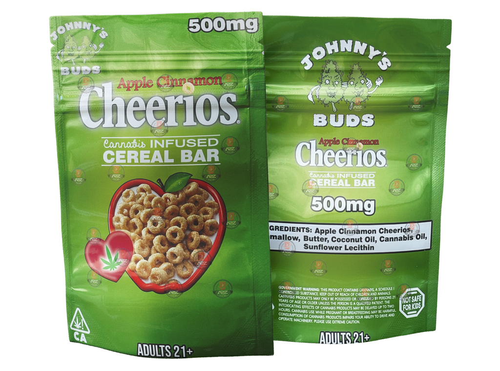 Cheerios Apple Cinnamon Cereal Bar 500mg Mylar bags