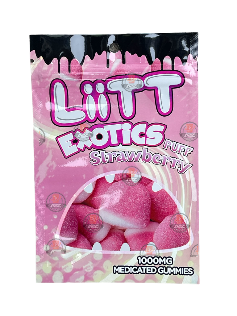 Liitt Exotics Puff Strawberry 3.5g Mylar Bag 1000MG