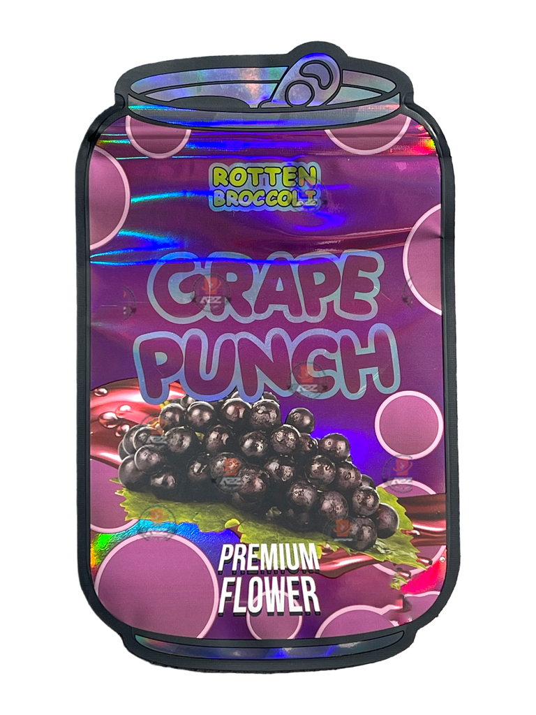Grape Punch 3.5 grams Juice Box Mylar Bag Rotten Broccoli Holographic