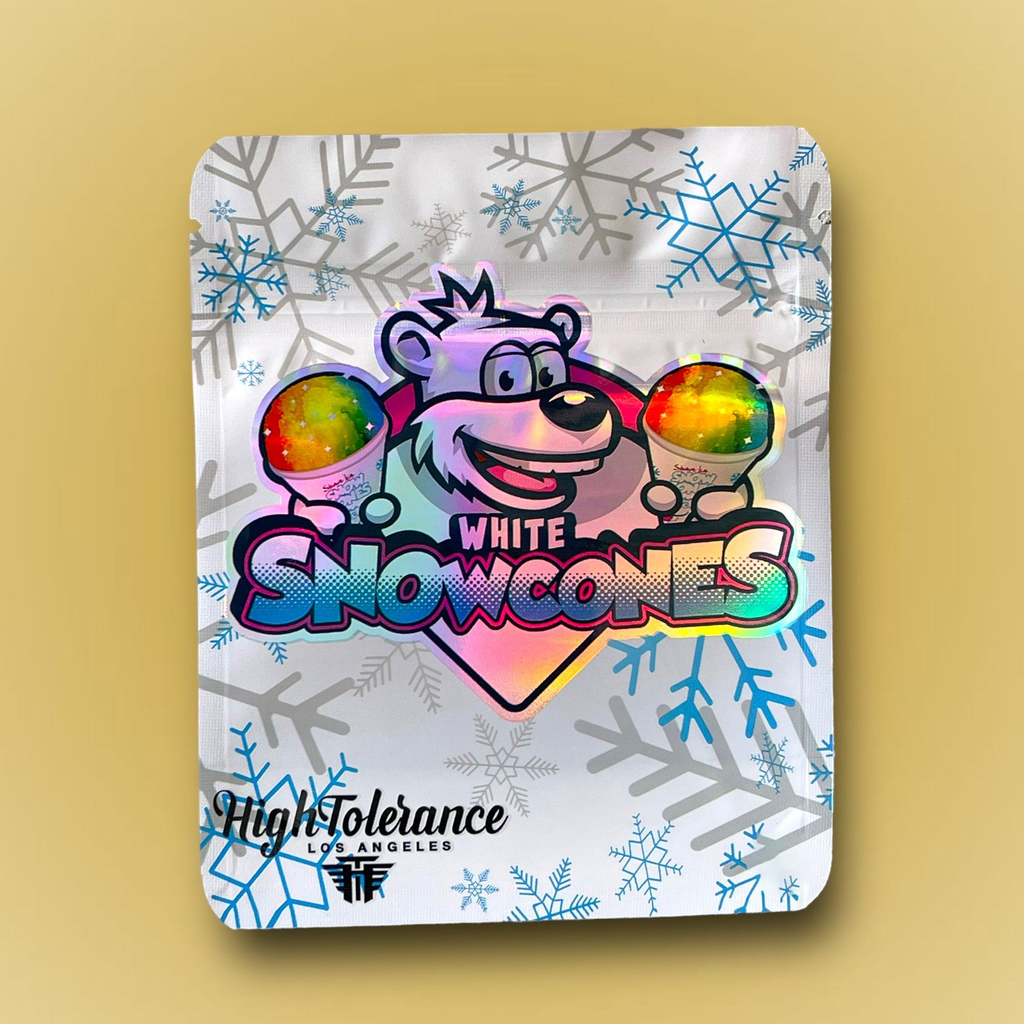 White Snowcones  Mylar Bags 3.5g High Tolerance