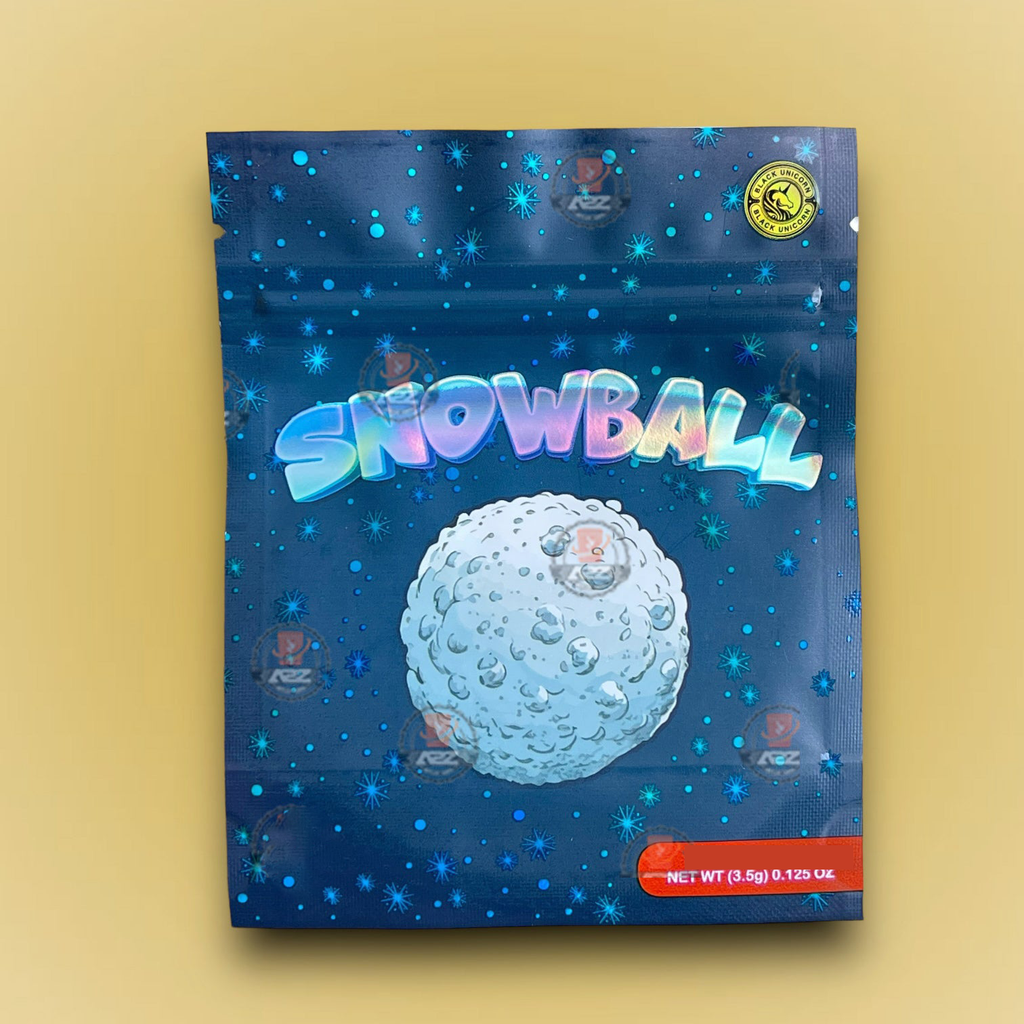 Snowball 3.5g Mylar Bags By Black Unicorn Packaging Only