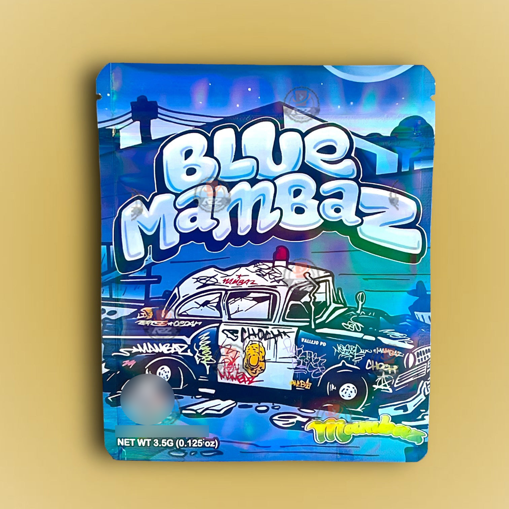 Blue Mambaz 3.5G Mylar Bags - Packaging Only