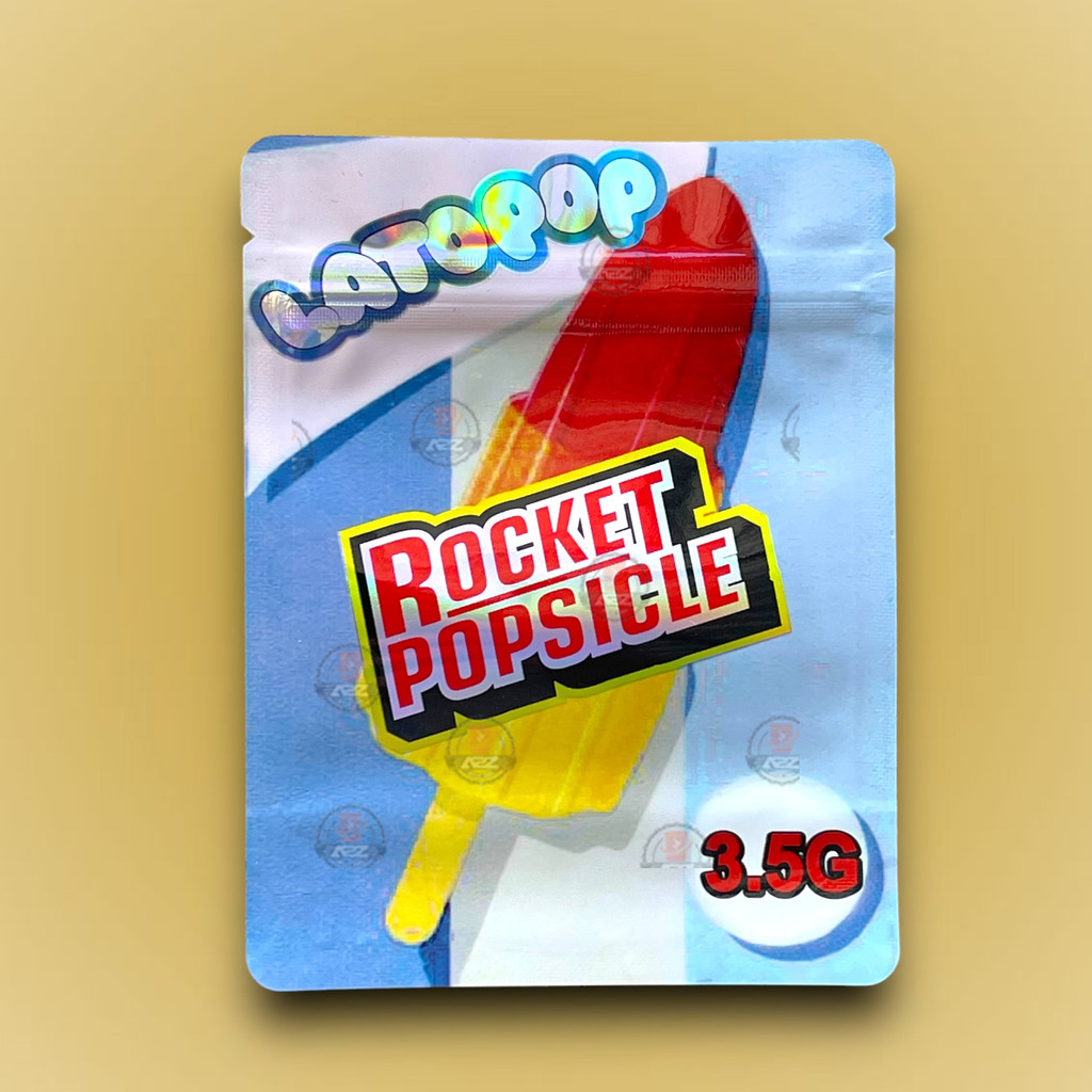 Lato Pop Rocket Popsicle 3.5g Mylar Bag Holographic- Packaging Only 