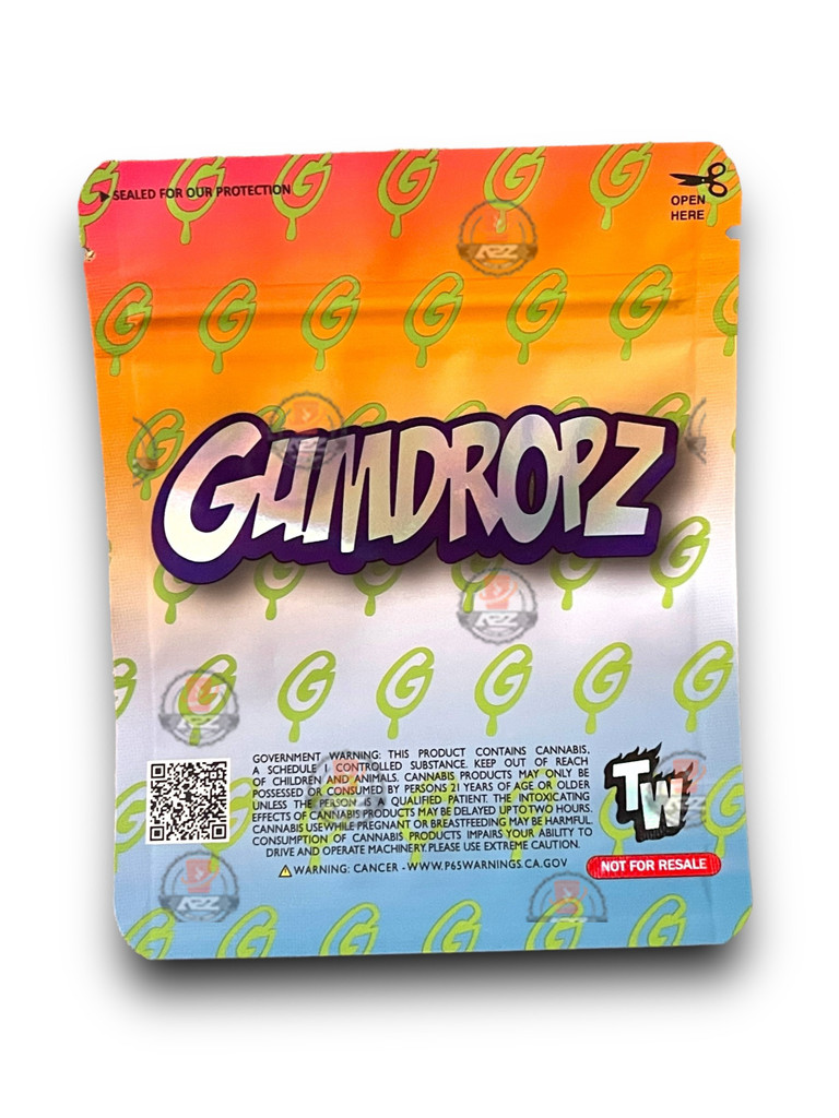 Gumdropz Gummy Wormz 3.5G Mylar Bags Holographic