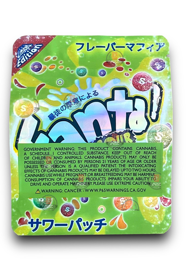 Fanta Sour Skittles 3.5G Mylar Bags Holographic Mylar Packaging