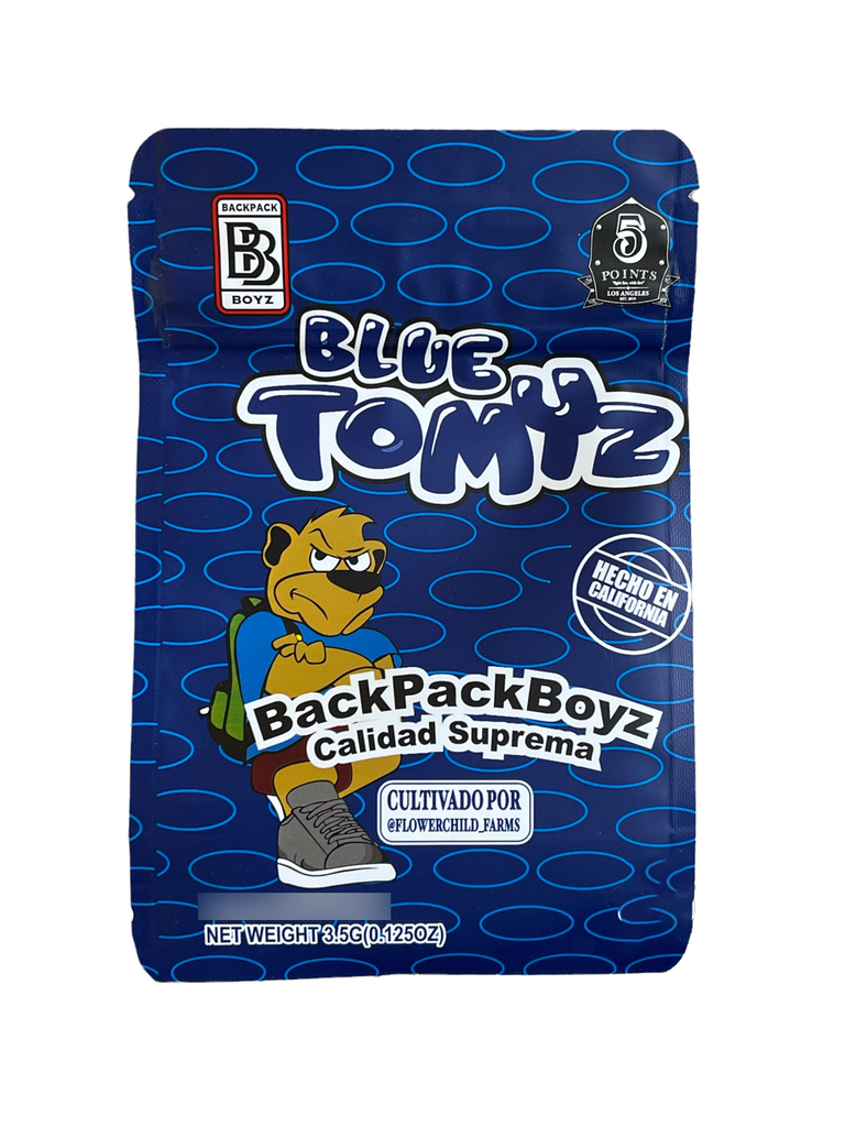 Blue Tomyz Mylar Bags 3.5g SMELL PROOF RESEALABLE BLUE TOMYZ BAGS