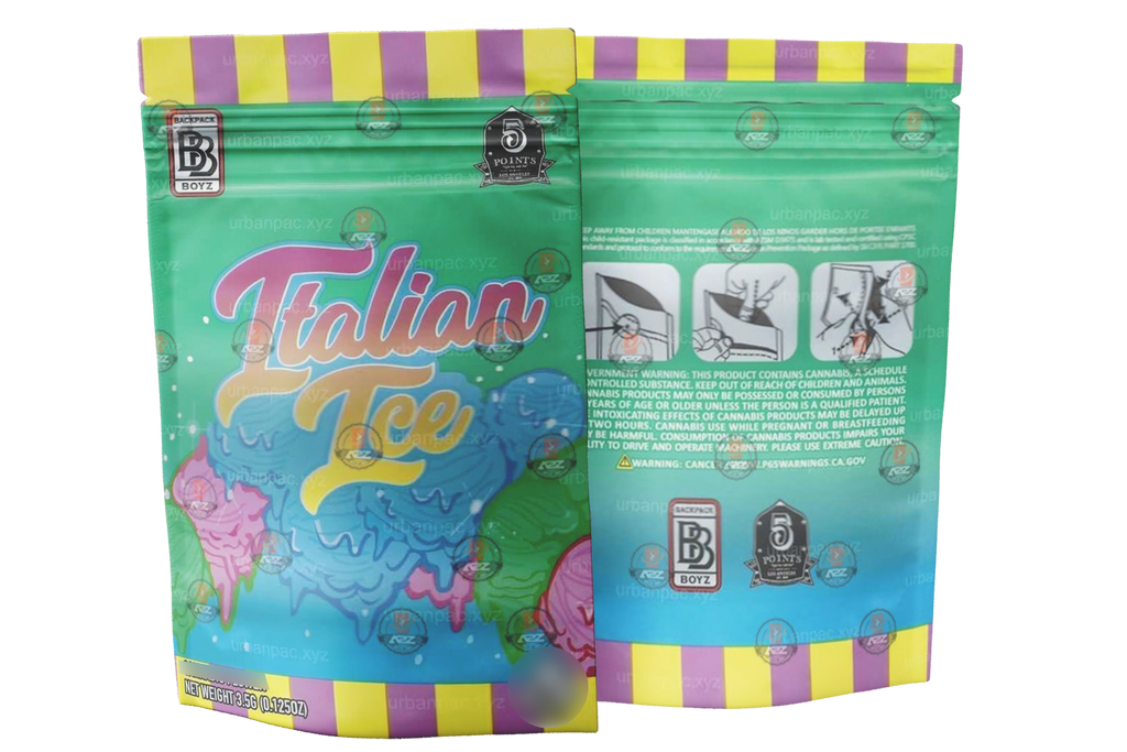 Backpack Boyz Italian Ice Mylar Bags 3.5g SMELL PROOF RESEALABLE ITALIAN ICE BAGS W/ TAMPER STICKER Mylar Bags