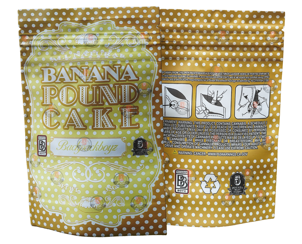 Backpack Boyz Banana Pound Cake Mylar Bag 3.5g Packaging Only