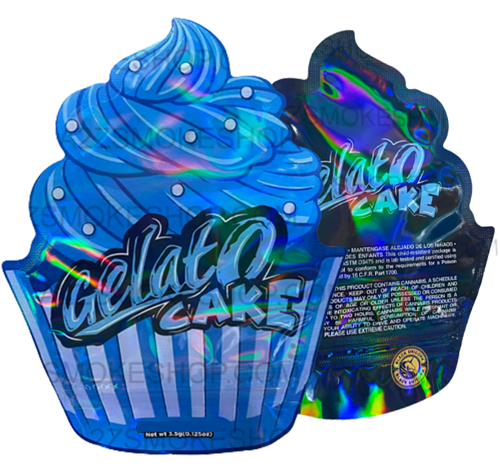 Black Unicorn Gelato Cake cut out Holographic Mylar bag 3.5g