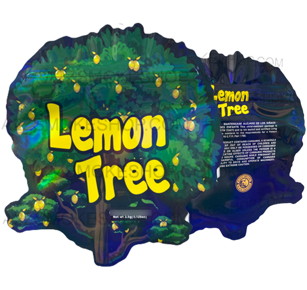 Black Unicorn Lemon Tree cut out Holographic Mylar bag 3.5g