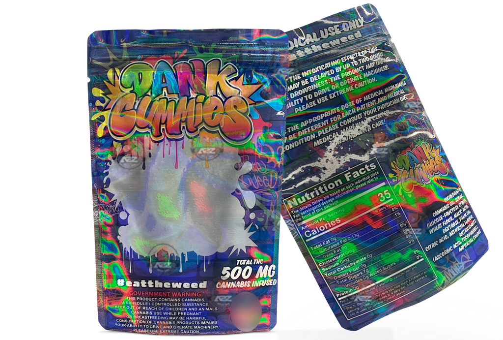 Dank Gummies 500mg Mylar Bag Purple