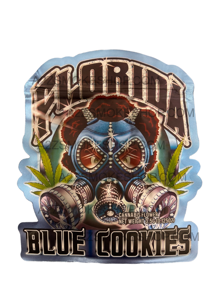 Florida Blue Cookies Cut Out Mylar Bags 3.5g