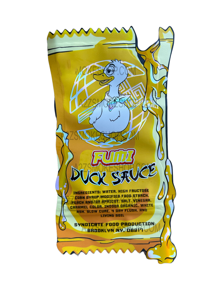 Fumi Duck Sauce cut out Mylar Bags 3.5g Die Cut Holographic