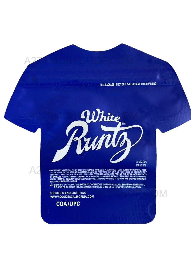 White Runtz Purple Cut out Mylar Bags by 3.5 Grams Smell Proof Die Cut T-shirt