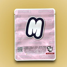 Raspberry Swirl Marshmallow Mylar Bags 3.5g Sticker base Bag -With stickers and labels