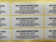 Sprinklez Hot Fudge Sundae 3.5G Mylar Bags -With stickers and labels