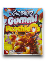 Gumdropz Gummi Peachieos 1 Pound sticker Mylar Bag Net Weight 112G - 32 Individual 3.5G (0.125 OZ) Packages