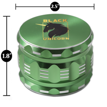 Black Unicorn Best Herb Grinder with Pollen Catcher. Large 4 Piece, 2.5" Aluminum