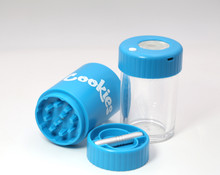 Cookies Mag Jar with Grinder -Airtight storage stash container led magnifying jar