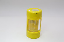 Cookies Mag Jar with Grinder -Airtight storage stash container led magnifying jar(Yellow)