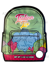 Backpack Boyz Italian Ice cut out Mylar zip lock bag 3.5G