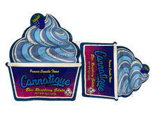 Cannatique Blue Raspberry Gelato Cut Out -Mylar bag 3.5g Smell Proof Airtight Mylar Bag- Packaging Only Die cut