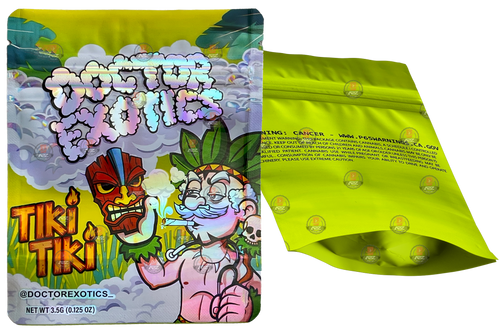 Doctor Exotics Tiki Tiki 3.5g Mylar bag Empty Packaging