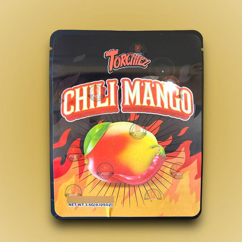 Chili Mango Mylar Bags 3.5g Sticker base Bag -Torchiez With stickers and labels