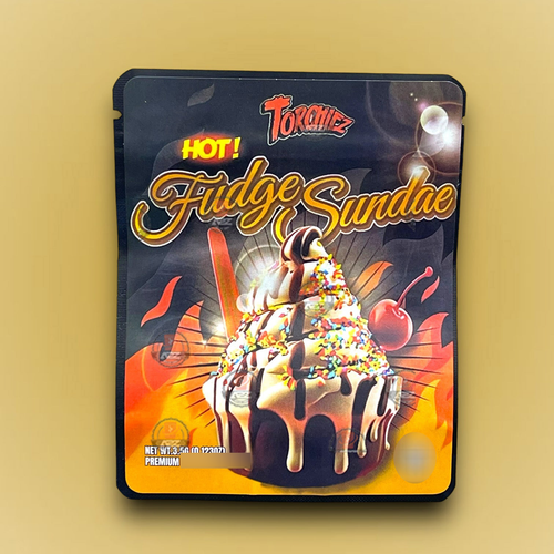 Sprinklez Hot Fudge Sundae 3.5G Mylar Bags -With stickers and labels