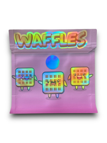 Waffles 3.5G Mylar Bags Holographic cut out 