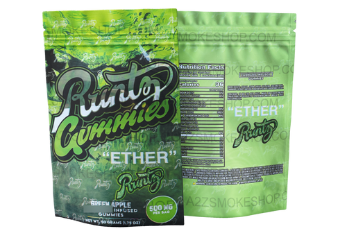 Runtz Gummies - Green Apple 500mg  Mylar Bag Packaging Only