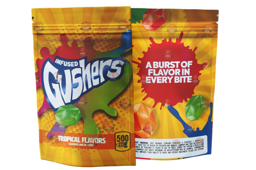 Gushers Tropical Flavors 500mg Mylar bags, packaging only Mylar Bags