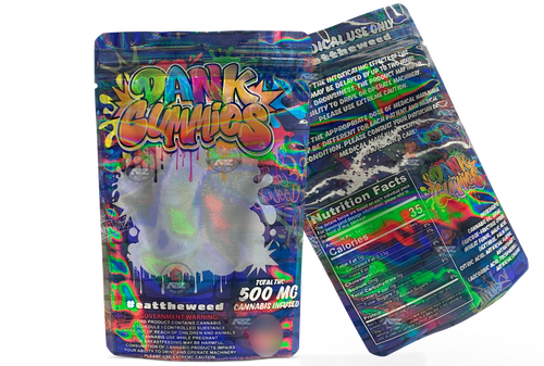 Dank Gummies 500mg Mylar Bag Purple