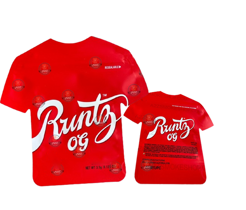 White Runtz Purple Cut out Mylar Bags by 3.5 Grams Smell Proof Die Cut T-shirt