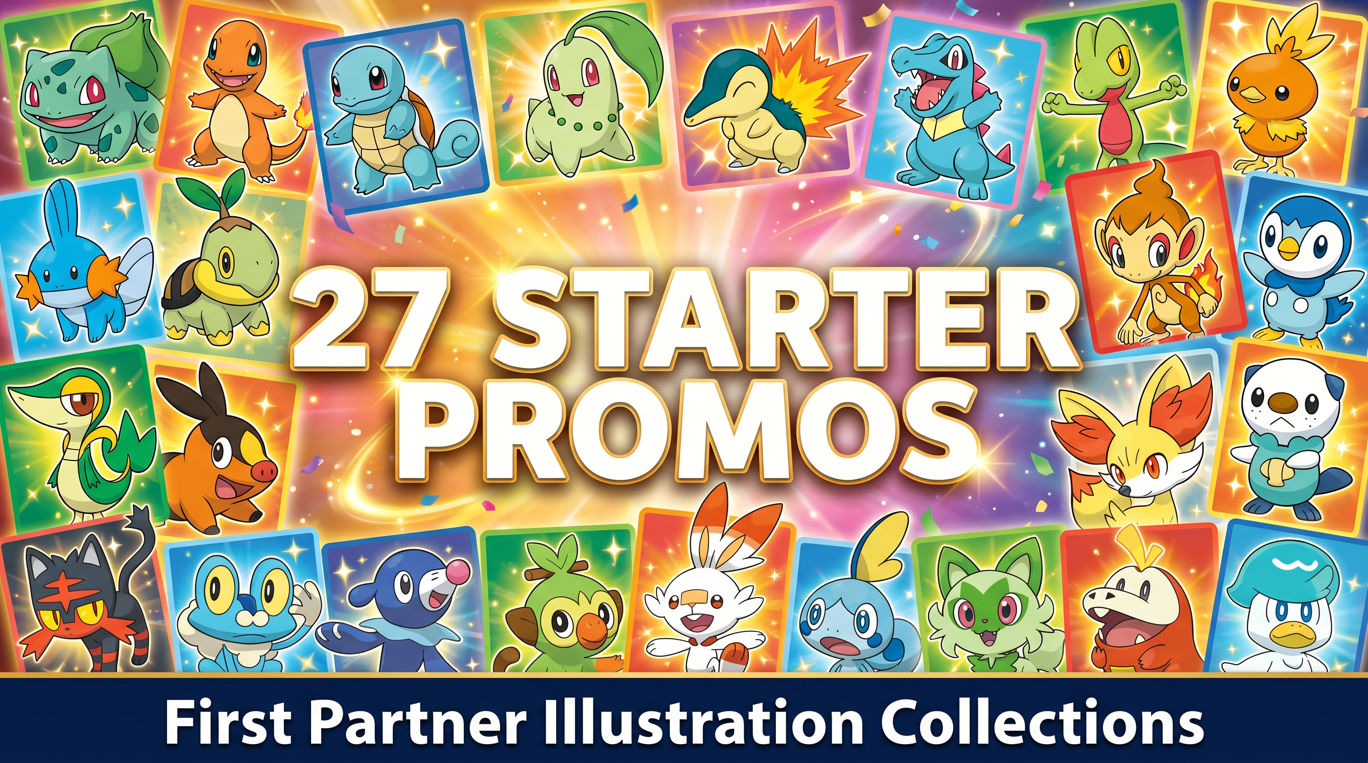 All 27 Starter Pokemon Promos Revealed for the First Partner Illustration Collections
