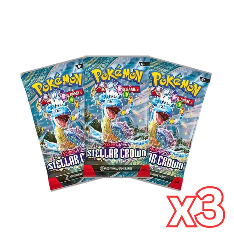 Pokemon Stellar Crown Booster Pack 3 Packs