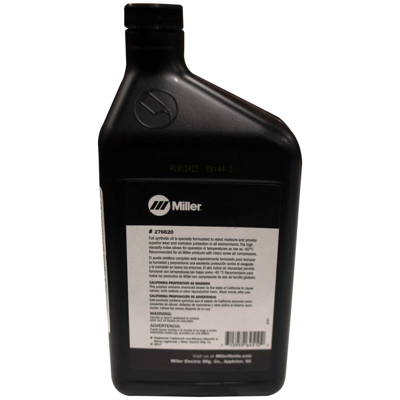 Miller 276620-1 Oil, Air Compressor Rotory Screw, Synthetic